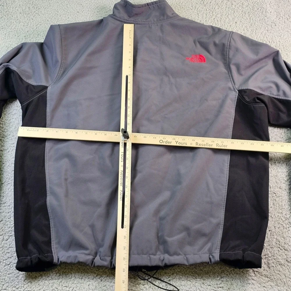 The North Face Jacket Mens 2XL Gray Softshell Fleece Lined Full Zip Windbreaker
